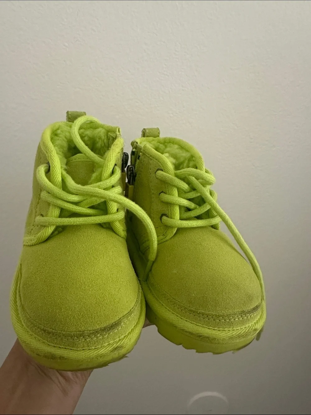 Ugg Kids Lime Green Lace-Up Winter Boots